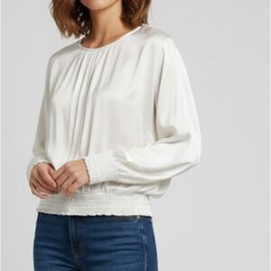 Red Haute satin dolman sleeve blouse size large